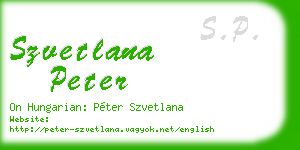 szvetlana peter business card
