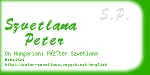 szvetlana peter business card